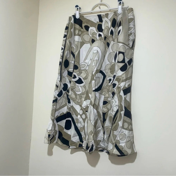 Womens Kate Hill Vintage Y2K Aztec Floral print Silk and Linen Midi Skirt S: 10 - Picture 8 of 14